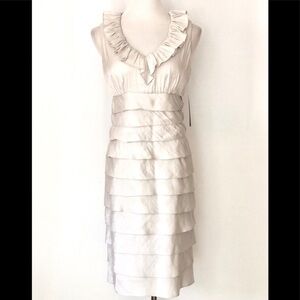 LONDON Times Sleeveless Tiered Ruffle Dress